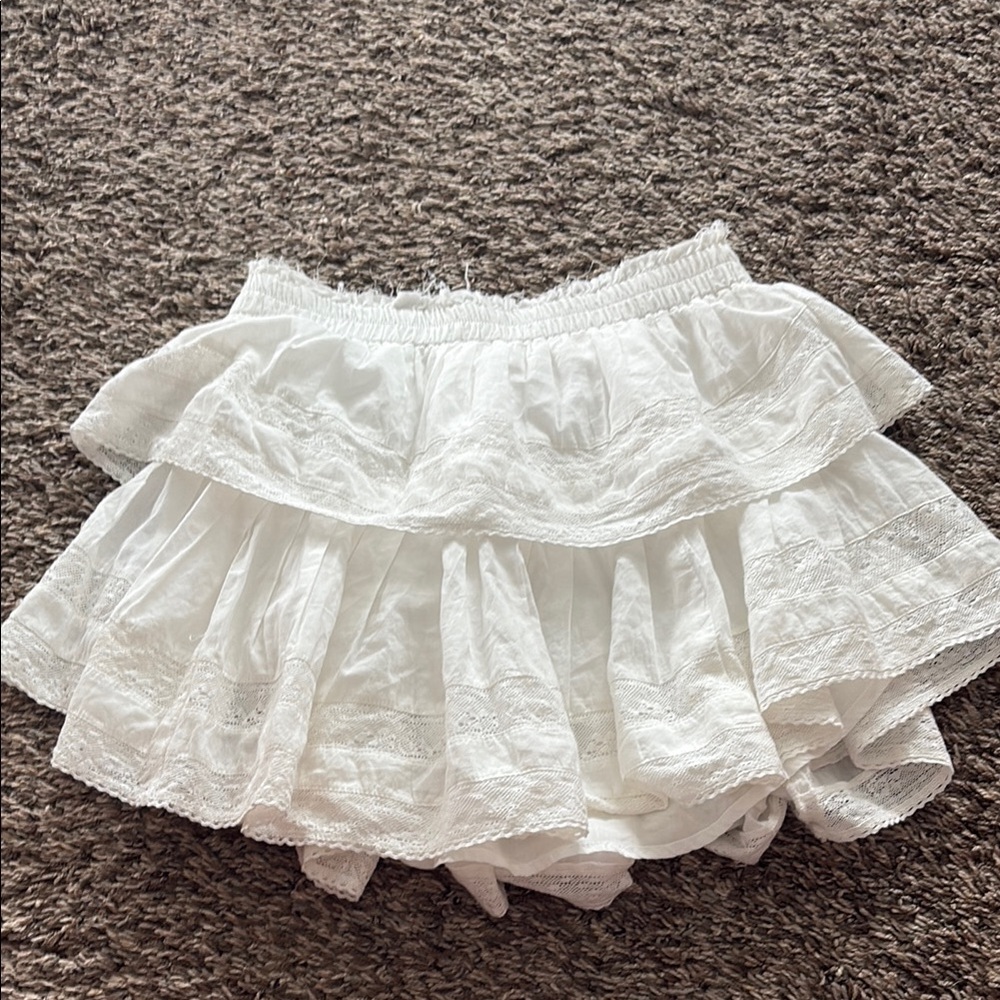 LoveShackFancy Elegant White Skirt
